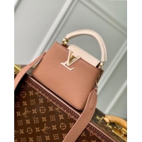 Promotional Louis Vuitton Capucines Mini Bag in Taurillon Calfskin M21045 Brown/Beige 2023