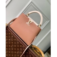 Promotional Louis Vuitton Capucines BB Bag in Taurillon Calfskin M21045 Brown/Beige 2023