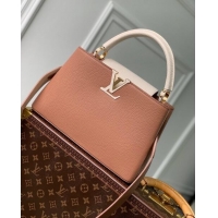 Reasonable Price Louis Vuitton Capucines MM Bag in Taurillon Calfskin M21045 Brown/Beige 2023