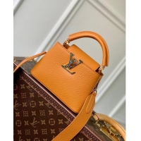 Well Crafted Louis Vuitton Capucines Mini Bag in Taurillon Calfskin M21168 Yellow/Beige 2023