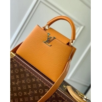 Reasonable Price Louis Vuitton Capucines BB Bag in Taurillon Calfskin M21168 Yellow/Beige 2023