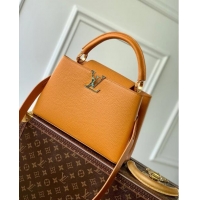 Top Quality Louis Vuitton Capucines MM Bag in Taurillon Calfskin M21168 Yellow/Beige 2023