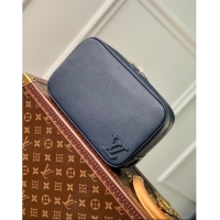 Promotional Louis Vuitton Toiletry Bag in Black LV Aerogram Leather M20912 Navy Blue 2023