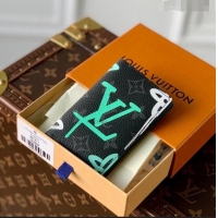 Super Quality Louis Vuitton Pocket Organizer Wallet in LV Graffiti Monogram Eclipse Canvas M81817 Green 2023