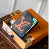 Top Quality Louis Vuitton Pocket Organizer Wallet in LV Graffiti Monogram Eclipse Canvas M81817 Orange 2023