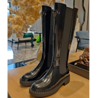 Duplicate Prada Brushed Leather High Boots P112504 Black