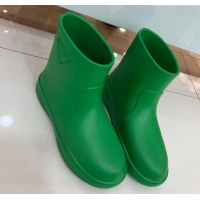 Best Price Prada Rubber Ankle Rain Boots Green 120326