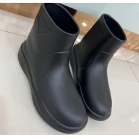 Popular Style Prada Rubber Ankle Rain Boots Black 120328