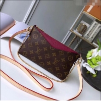 Good Product Louis Vuitton Pallas Clutch with Chain in Monogram Canvas M41638 Fuchsia 2023