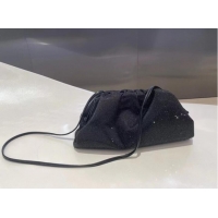 Famous Brand Bottega Veneta Mini crystals clutch with strap 585852 black