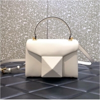 Famous Brand VALENTINO ONE STUD mini sheepskin shoulder bag WB0L13M white