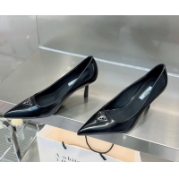 Best Price Prada Brushed Leather Pumps 7.5cm Black 122877