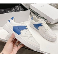 Super Quality Celine CT-04 Trainer Low Lace-up Sneakers in Calfskin White/Blue 020730