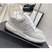 Charming Chanel Quilted Crystal Sneakers G39802 Grey