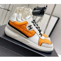 Best Price Chanel Quilted Fabric Sneakers G39802 Orange