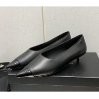 Top Design Chanel Calfskin & Patent Calfskin Pumps G39535 3.5cm Black