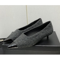 Good Product Chanel Tweed & Patent Calfskin Pumps G39535 3.5cm Dark Grey/Black 122268