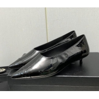 Durable Chanel Patent Calfskin Pumps G39535 3.5cm All Black