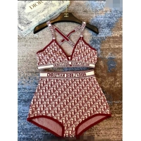 ​Unique Grade Dior Oblique Knit Swimwear 0214 Burgundy 2023