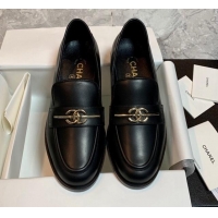 Low Price Chanel Calfskin Loafers Black 1226157