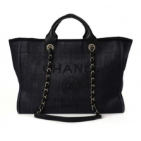 Top Grade Chanel Canvas Canvas Medium Deauville Tote Bag A67002 Black