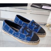 Best Product Chanel Tweed Espadrilles Blue 1229117