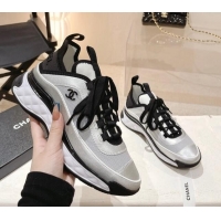 Best Grade Chanel Mesh & Suede Sneakers G39070 Silver 012909