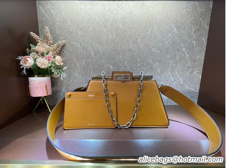 Buy Discount Fendi Peekaboo Cut Medium soft nappa leather bag 8BN340 YELLOW