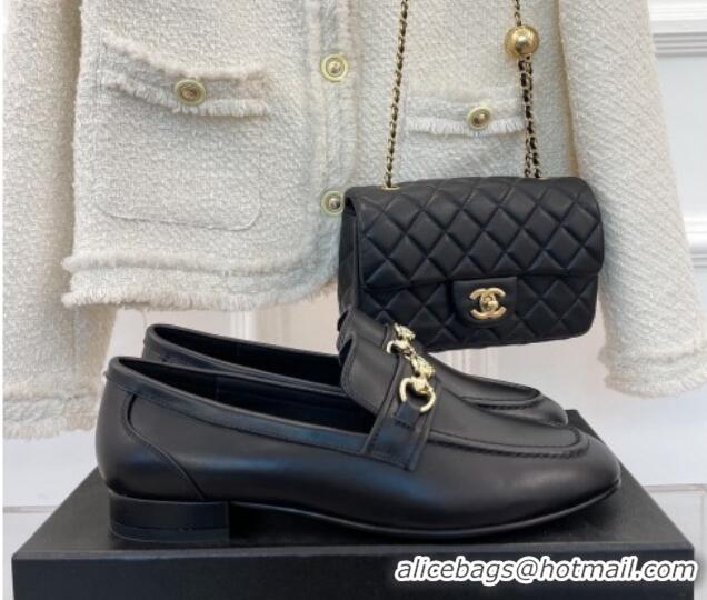 Popular Style Chanel Calfskin Loafers Black 020751