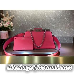 Promotional Grade Fendi Peekaboo Cut Medium soft nappa leather bag 8BN340 pink