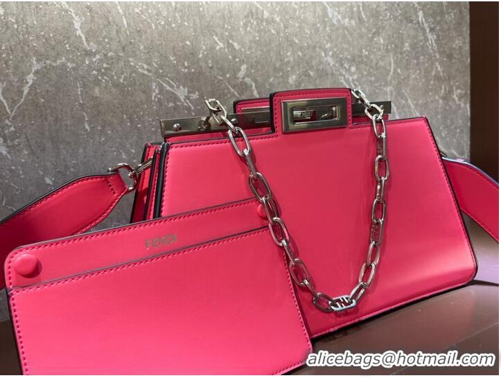 Promotional Grade Fendi Peekaboo Cut Medium soft nappa leather bag 8BN340 pink