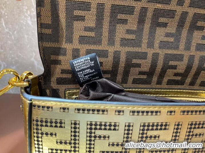 Particularly Recommended Fendi Baguette leather bag F0969 gold