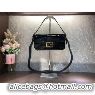 Super Quality Fendi Baguette sequin and leather bag 8BR600 black