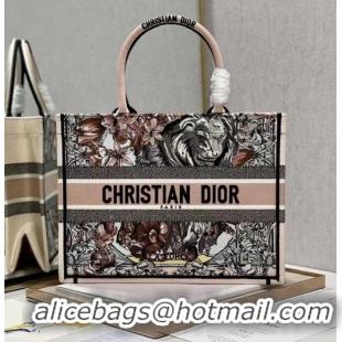 Luxury Discount MEDIUM DIOR BOOK TOTE Embroidery M1296Z-33