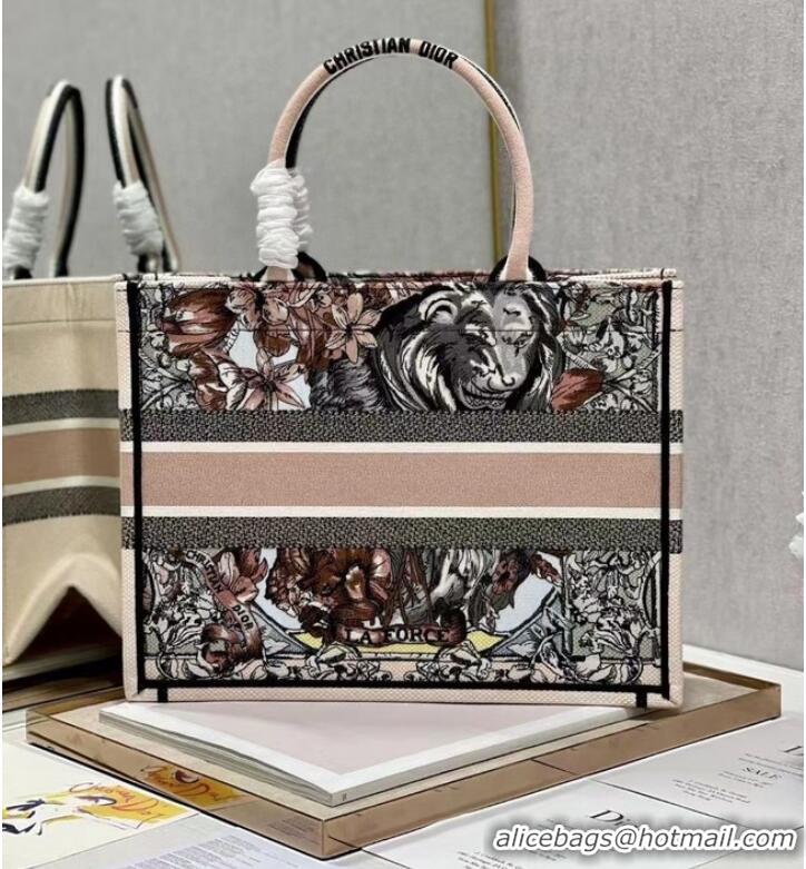 Luxury Discount MEDIUM DIOR BOOK TOTE Embroidery M1296Z-33