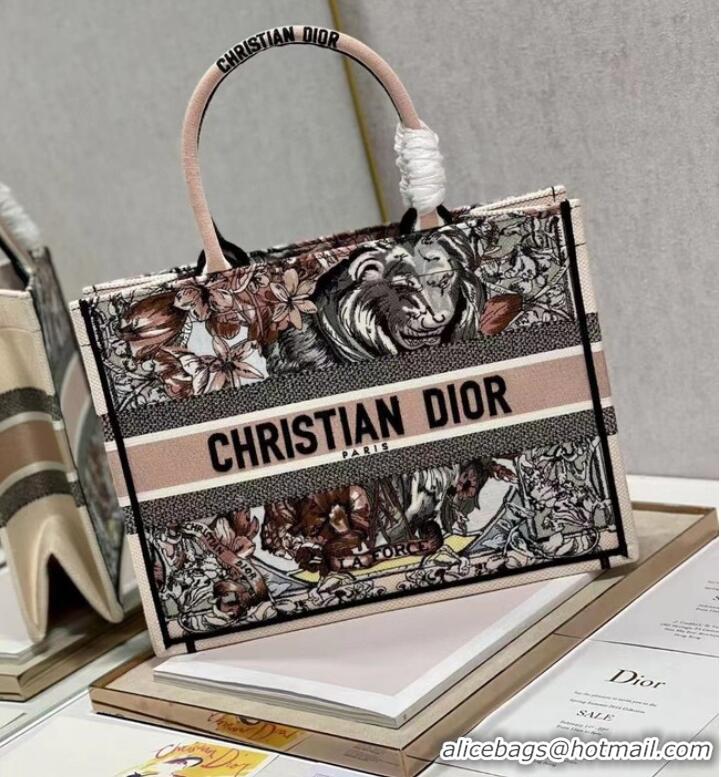 Luxury Discount MEDIUM DIOR BOOK TOTE Embroidery M1296Z-33