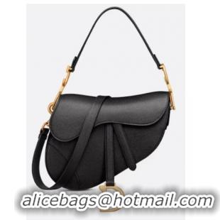 Super Quality DIOR SADDLE BAG WITH STRAP Grained Calfskin M0455C black