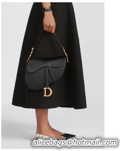 Super Quality DIOR SADDLE BAG WITH STRAP Grained Calfskin M0455C black