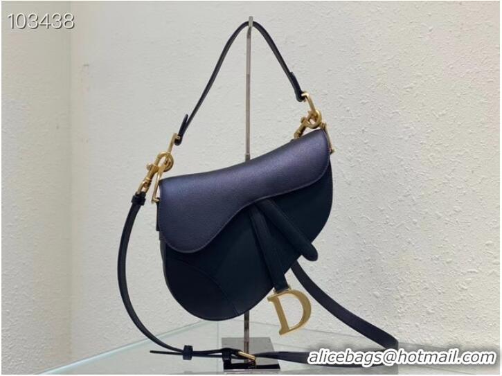 Super Quality DIOR SADDLE BAG WITH STRAP Grained Calfskin M0455C black