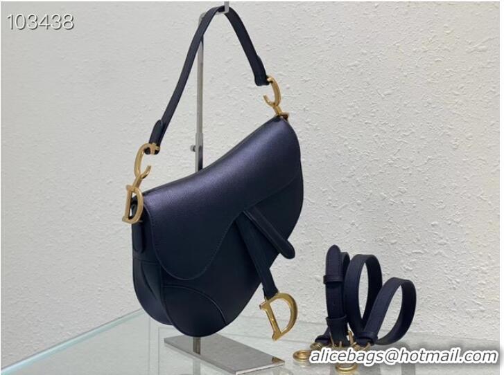 Super Quality DIOR SADDLE BAG WITH STRAP Grained Calfskin M0455C black