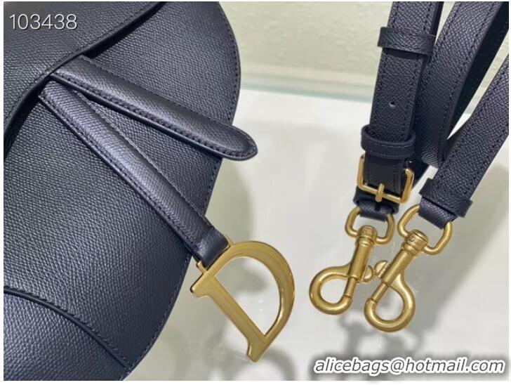 Super Quality DIOR SADDLE BAG WITH STRAP Grained Calfskin M0455C black