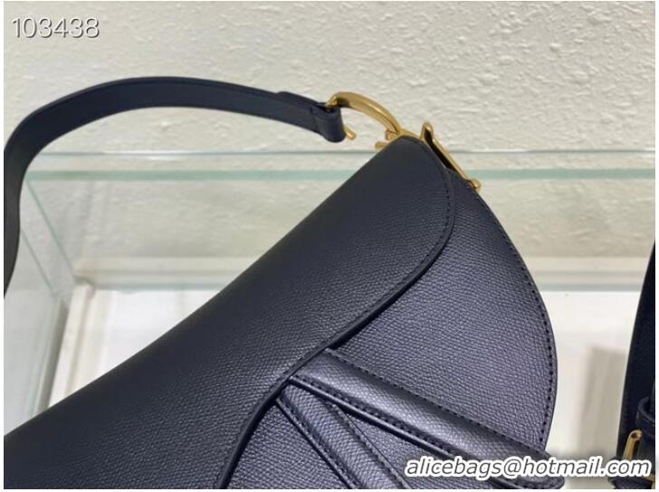 Super Quality DIOR SADDLE BAG WITH STRAP Grained Calfskin M0455C black