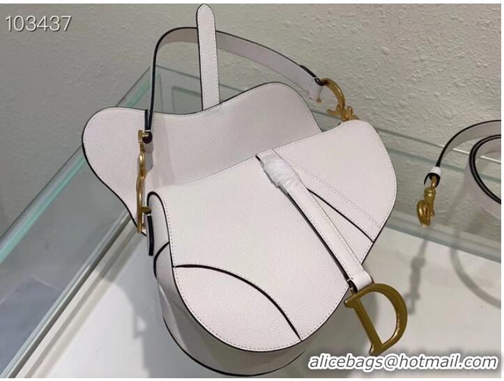 Trendy Design DIOR SADDLE BAG WITH STRAP Grained Calfskin M0455C Latte