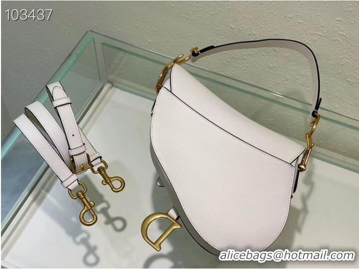 Trendy Design DIOR SADDLE BAG WITH STRAP Grained Calfskin M0455C Latte