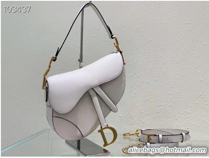 Trendy Design DIOR SADDLE BAG WITH STRAP Grained Calfskin M0455C Latte