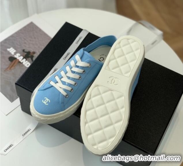 Unique Style Chanel Canvas Sneakers Blue 020790