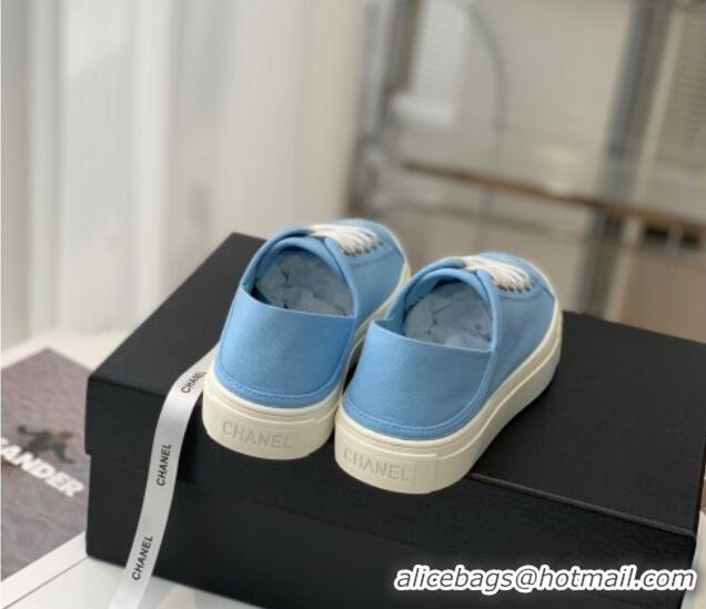 Unique Style Chanel Canvas Sneakers Blue 020790