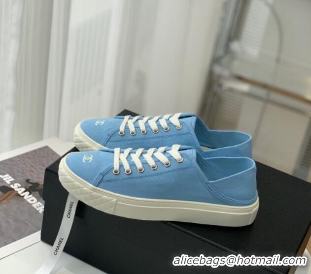 Unique Style Chanel Canvas Sneakers Blue 020790