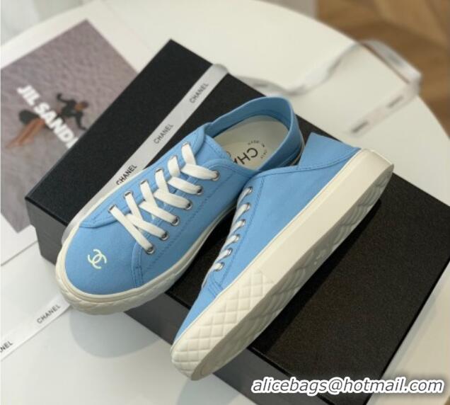 Unique Style Chanel Canvas Sneakers Blue 020790