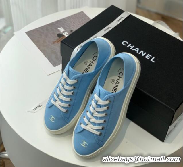 Unique Style Chanel Canvas Sneakers Blue 020790